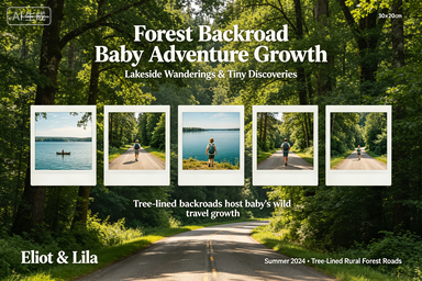RS-0910 | Forest Backroad Baby Adventure Growth Poster