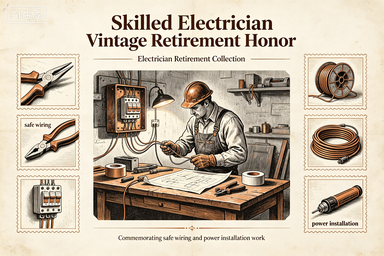 RS-1313 | Skilled Electrician Vintage Retirement Honor (Electrician Retirement Collection)