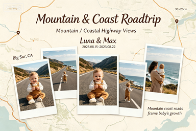 RS-0904 | Mountain & Coast Roadtrip Baby Growth Print