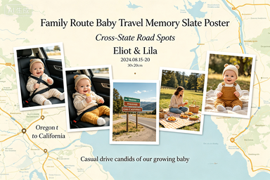 RS-0903 | Family Route Baby Travel Memory Slate Poster