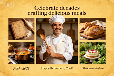 RS-1307 | Master Chef Vintage Retirement Tribute (Chef / Culinary Cook Retirement Collection)
