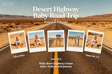 RS-0913 | Desert Highway Baby Road Trip Growth Keepsake