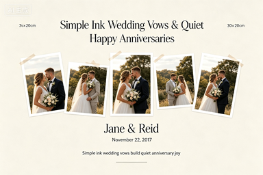 RS-0515 | Simple Ink Wedding Vows & Quiet Happy Anniversaries