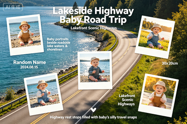 RS-0909 | Lakeside Highway Baby Road Trip Memory Poster