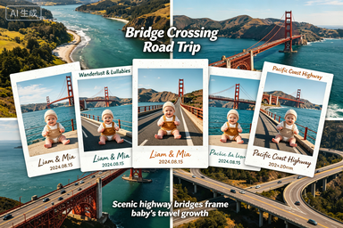 RS-0914 | Bridge Crossing Road Trip Baby Memory Print