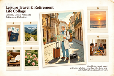 RS-1317 | Leisure Travel & Retirement Life Collage (Dentist / Dental Assistant Retirement Collection)
