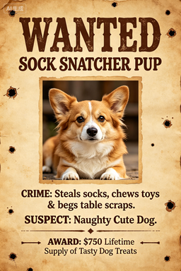 RS-1706 | Wanted - Sock Snatcher Pup (Dog Pet Focus)