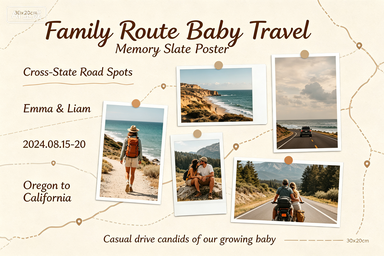 RS-0903 | Family Route Baby Travel Memory Slate Poster