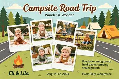 RS-0917 | Campsite Road Trip Baby Growth Memory Poster