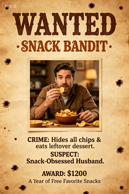 RS-1704 | Wanted - Snack Bandit (Husband/Man Focus)