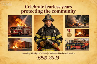 RS-1304 | Brave Firefighter Vintage Retirement Honor (Firefighter Retirement Collection)