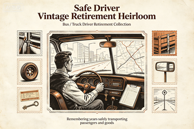 RS1314 | Safe Driver Vintage Retirement Heirloom (Bus / Truck Driver Retirement Collection)