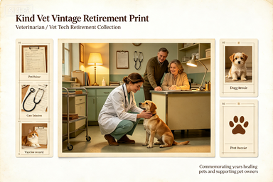 RS-1319 | Kind Vet Vintage Retirement Print (Veterinarian / Vet Tech Retirement Collection)