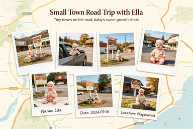 RS-0906 | Small Town Road Trip Baby Memory Poster
