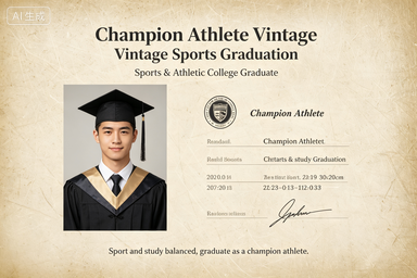 RS-1016 | Champion Athlete Vintage Sports Grad Keepsake (Sports / Athletic College Graduate)