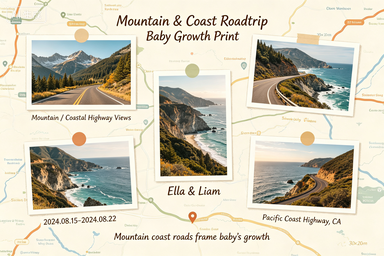 RS-0904 | Mountain & Coast Roadtrip Baby Growth Print