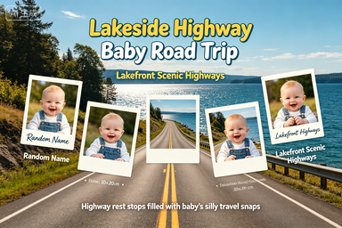 RS-0909 | Lakeside Highway Baby Road Trip Memory Poster