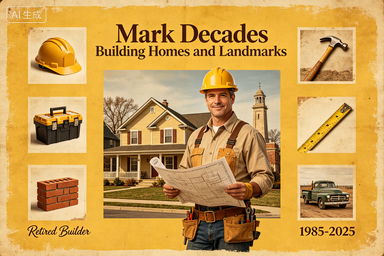 RS-1306 | Hardhat Builder Vintage Retirement Print (Construction Worker Retirement Collection)