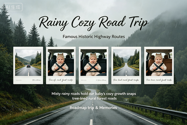 RS-0912 | Rainy Cozy Road Trip Baby Memory Poster