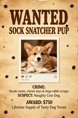 RS-1706 | Wanted - Sock Snatcher Pup (Dog Pet Focus)