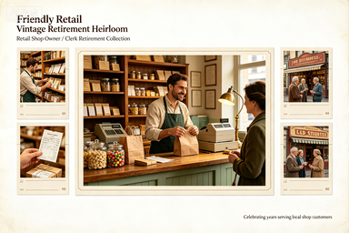 RS-1318 | Friendly Retail Vintage Retirement Heirloom (Retail Shop Owner / Clerk Retirement Collection)