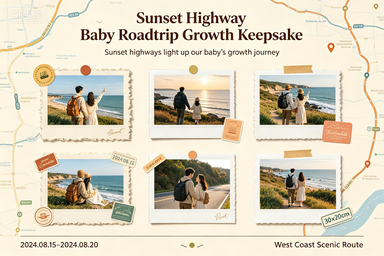 RS-0907 | Sunset Highway Baby Roadtrip Growth Keepsake