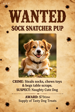 RS-1706 | Wanted - Sock Snatcher Pup (Dog Pet Focus)