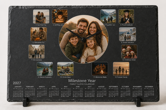11. 12‑Photo Business Brand Clock Calendar