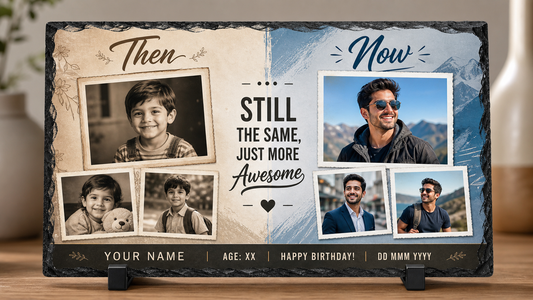 Then & Now Birthday Slate