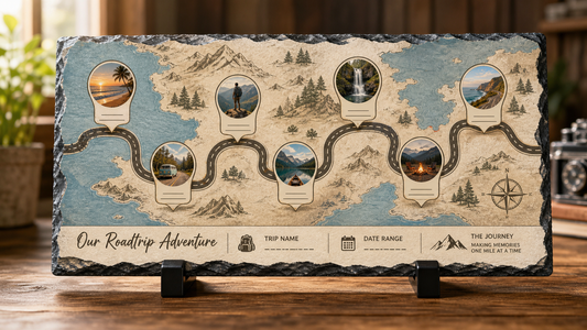 Roadtrip Route Map Slate