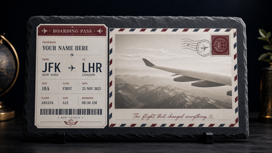 Boarding Pass Postcard Slate
