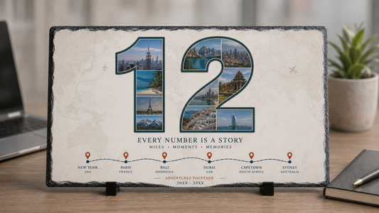 Big Number Travel Milestones Slate